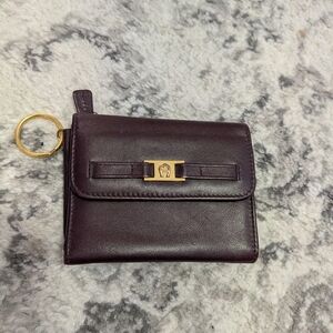Etienne Aigner Deep Brown Leather Wallet with Gold Accent